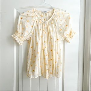 Madewell puff sleeve floral blouse - last chance! Open to reasonable offers 🛍️